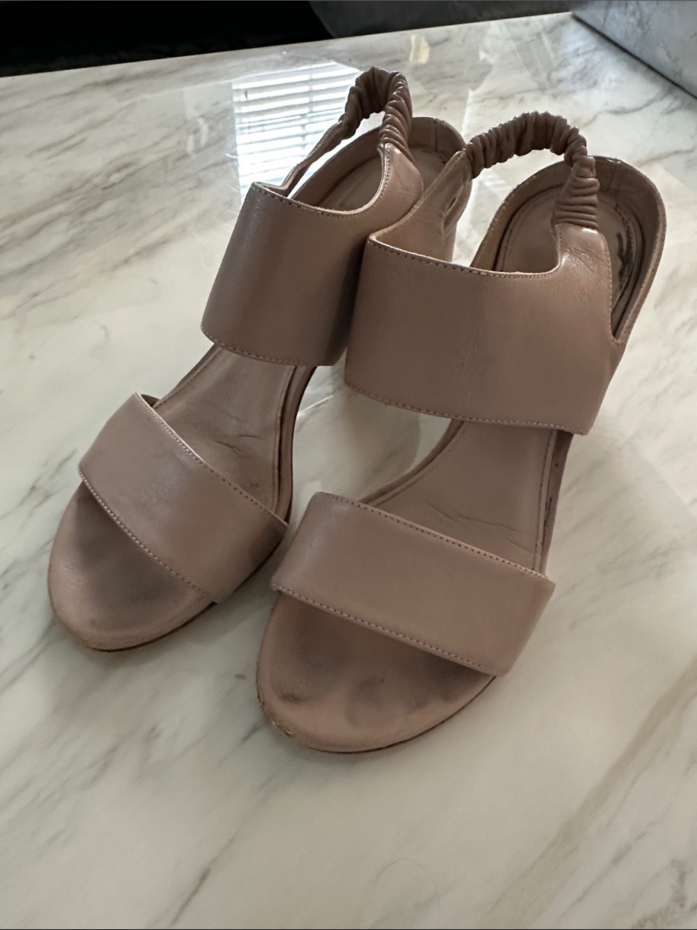 Stuart Weitzman Women’s Neutral Nude Open-Toe Slingback Sandals